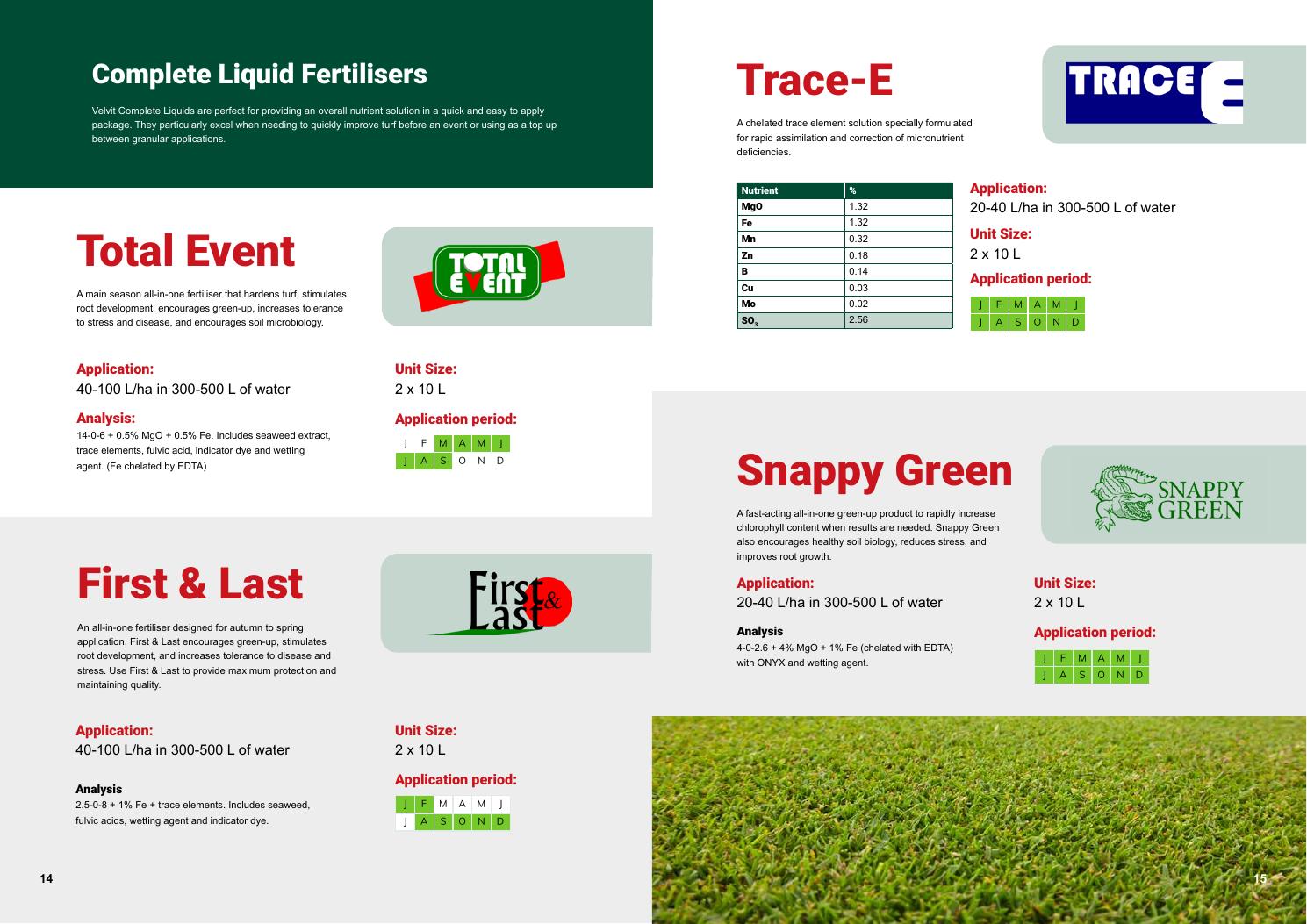 Liquid fertilisers & conditioners from the Elliott Amenity brochure